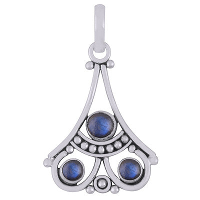 Gorgeous Gemstone Rawa & Wire Work Around Labradorite Round Shape 925 Sterling Solid Silver Pendants - R102058-5
