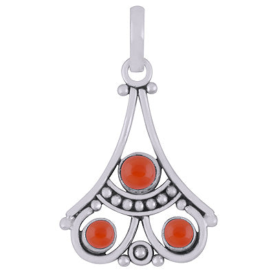 Gorgeous Gemstone Rawa & Wire Work Around Carnelian Round Shape 925 Sterling Solid Silver Pendants - R102058-7