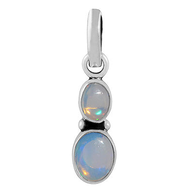 Gorgeous Multiple Gemstones Ethiopian Opal Oval Shape 925 Sterling Solid Silver Pendants - R102065-17