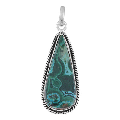 Authentic Wire Work Around Azurite Pear Shape 925 Sterling Solid Silver Pendants - R102070-4