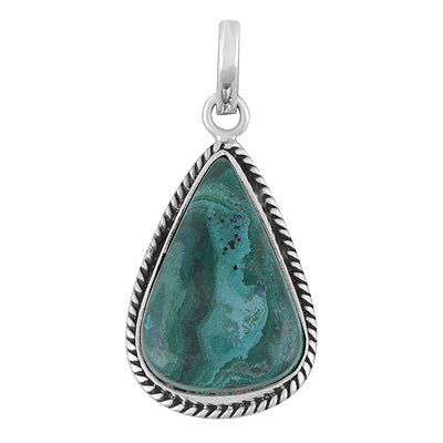 Authentic Wire Work Around Azurite Pear Shape 925 Sterling Solid Silver Pendants - R102070-7