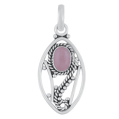 Gorgeous Wire Pattern & Rawa Work Around Rose Quartz Oval Shape 925 Sterling Solid Silver Pendants - R102075-13