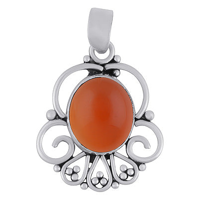 Alluring Wire Pattern & Rawa Work Around Carnelian Oval Shape 925 Sterling Solid Silver Pendants - R102076-7