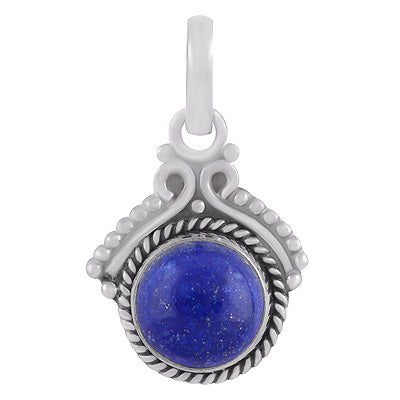 Gorgeous Twisted Wire Work Around Lapis Round Shape 925 Sterling Solid Silver Pendants - R102078-6