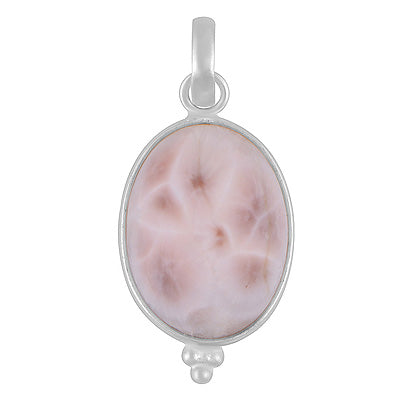 Minimal Rawa work at Bottom Bezel Pink Larimar Oval Shape 925 Sterling Solid Silver Pendant - R102091-1