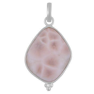Minimal Rawa work at Bottom Bezel Pink Larimar Fancy Shape 925 Sterling Solid Silver Pendant - R102091-13