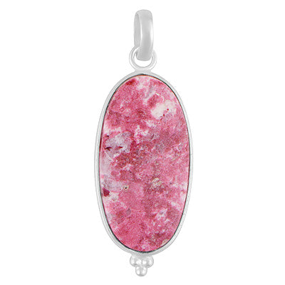 Minimal Rawa Natural Bezel Thulite Oval Shape 925 Sterling Solid Silver Pendant - R102092-1