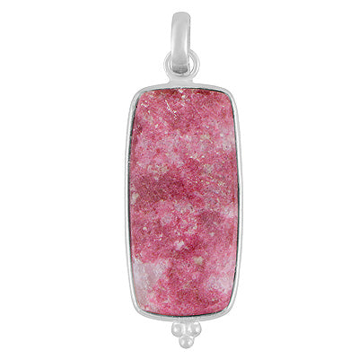Minimal Rawa Natural Bezel Thulite Rectangle Shape 925 Sterling Solid Silver Pendant - R102092-6