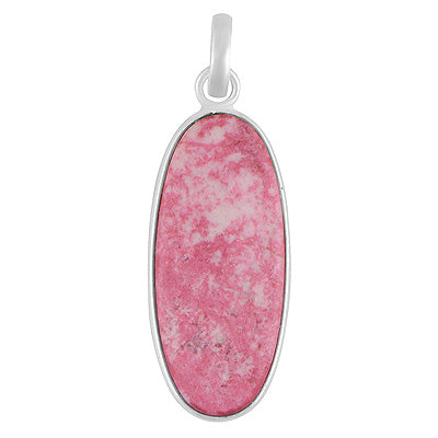 Beautiful Handmade Bezel Thulite Oval Shape 925 Sterling Solid Silver Pendant - R102093-3