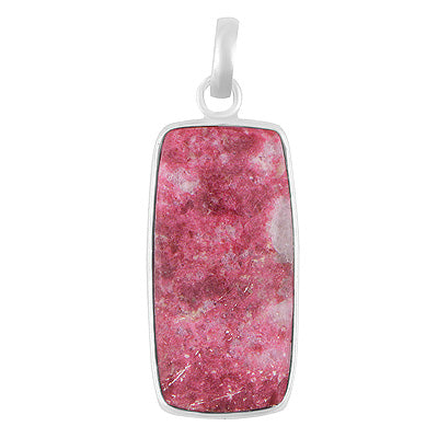 Beautiful Handmade Bezel Thulite Rectangle Shape 925 Sterling Solid Silver Pendant - R102093-6
