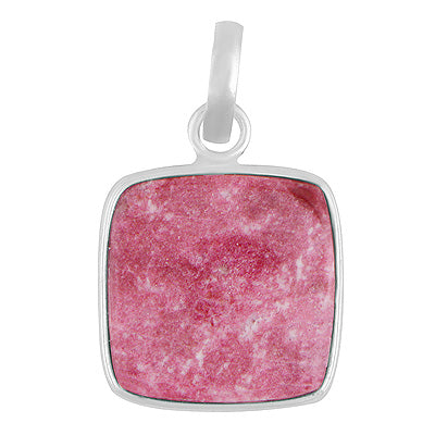 Beautiful Handmade Bezel Thulite Square Shape 925 Sterling Solid Silver Pendant - R102093-7