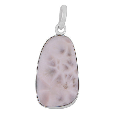 Beautifully Seated Gemstone Plain Collet Pink Larimar Fancy Shape 925 Sterling Solid Silver Pendant - R102094-11