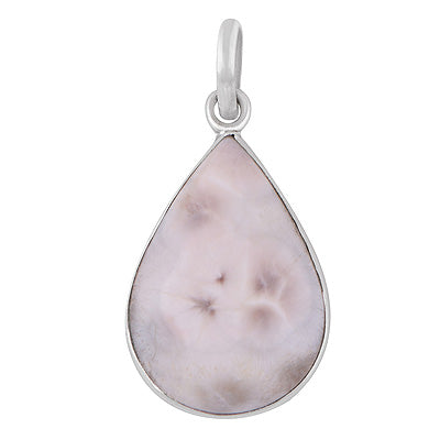 Beautifully Seated Gemstone Plain Collet Pink Larimar Pear Shape 925 Sterling Solid Silver Pendant - R102094-5