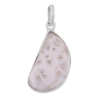 Beautifully Seated Gemstone Plain Collet Pink Larimar Fancy Shape 925 Sterling Solid Silver Pendant - R102094-6