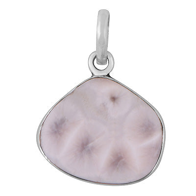 Beautifully Seated Gemstone Plain Collet Pink Larimar Fancy Shape 925 Sterling Solid Silver Pendant - R102094-7