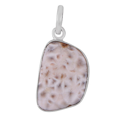 Beautifully Seated Gemstone Plain Collet Pink Larimar Fancy Shape 925 Sterling Solid Silver Pendant - R102094-8
