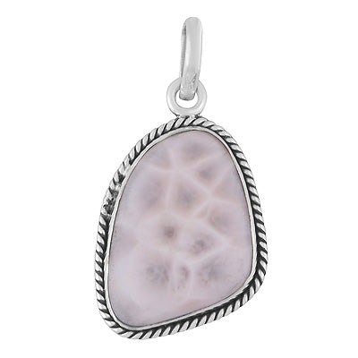 Gorgeous Twisted Wire Work Around Pink Larimar Fancy Shape 925 Sterling Solid Silver Pendant - R102095-10
