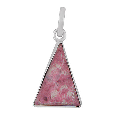 Gorgeous Plain Collet Thulite Triangle Shape 925 Sterling Solid Silver Pendant - R102096-7