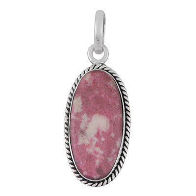 Gorgeous Twisted Wire Work Around Thulite Oval Shape 925 Sterling Solid Silver Pendant - R102097-1