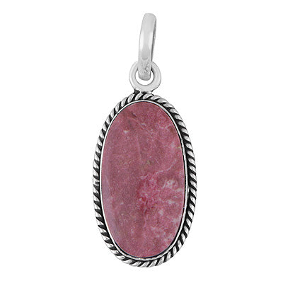 Gorgeous Twisted Wire Work Around Thulite Oval Shape 925 Sterling Solid Silver Pendant - R102097-2