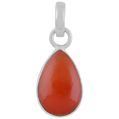 Gorgeous Plain Carnelian Pear Shape 925 Sterling Solid Silver Pendants - R102100-7