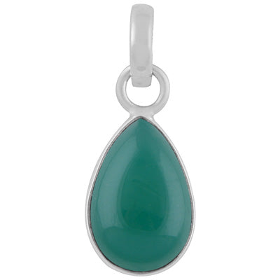 Gorgeous Plain Green Onyx Pear Shape 925 Sterling Solid Silver Pendants - R102100-8