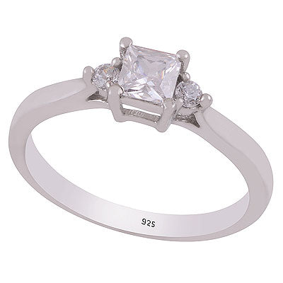 Alluring Diamonds on White Cubic Zirconia Multi Shapes 925 Sterling Solid Silver Ring - R1100021-1