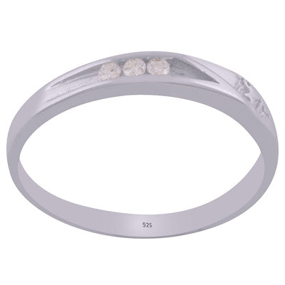 Alluring Multiple Diamonds Setting White Cubic Zirconia Round Shape 925 Sterling Solid Silver Ring - R1100043-1