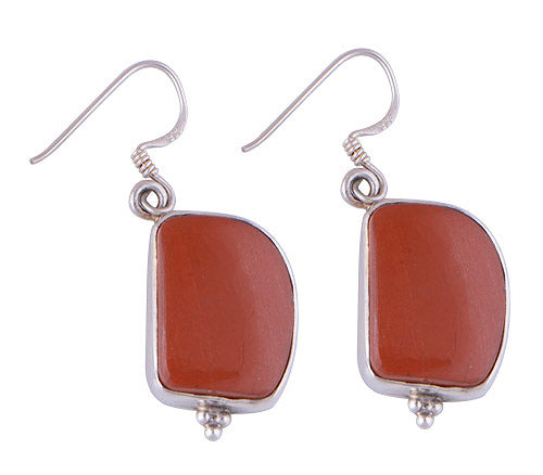 925 Sterling Silver Red Jasper Earrings - R1500006-19