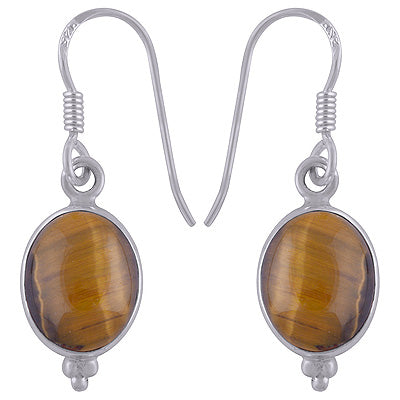 925 Sterling Silver Tiger's Eye Earrings - R1500235-22