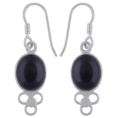 925 Sterling Silver Black Onyx Earrings - R1500241-10