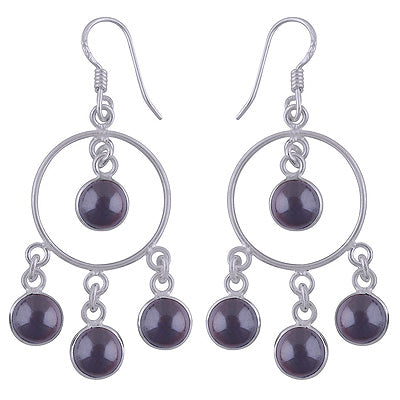 925 Sterling Silver Garnet Earrings - R1500310-17