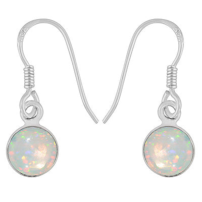 Gorgeous Shaped Gemstone Ethiopian Opal Round Shape 925 Sterling Solid Silver Dangle Earrings - R1500388-4