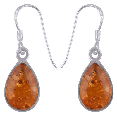 Gorgeous Gemstones Amber Pear Shape 925 Sterling Solid Silver Dangle Earrings - R1500399-2