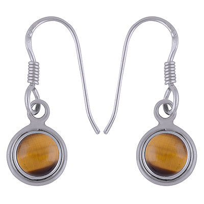 925 Sterling Silver Tiger's Eye Earrings - R1500499-34