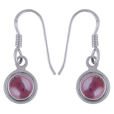 Gorgeous Handcrafted Work Around Garnet Round Shape 925 Sterling Solid Silver Dangle Earrings - R1500816-114