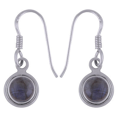 Gorgeous Handcrafted Work Around Labradorite Round Shape 925 Sterling Solid Silver Dangle Earrings - R1500816-175