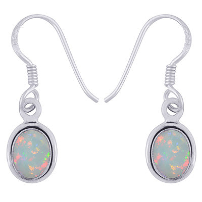 Gorgeous Plain Wire Work Around Ethiopian Opal Oval Shape 925 Sterling Solid Silver Dangle Earrings - R1500826-1