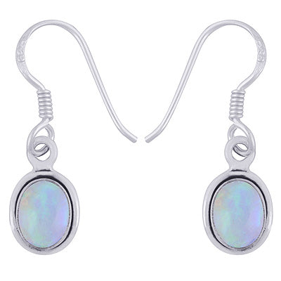 Gorgeous Plain Wire Work Around Ethiopian Opal Oval Shape 925 Sterling Solid Silver Dangle Earrings - R1500826-2