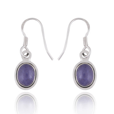 Gorgeous Handcrafted Tanzanite Oval Shape 925 Sterling Solid Silver Dangle Earrings - R1500890-26