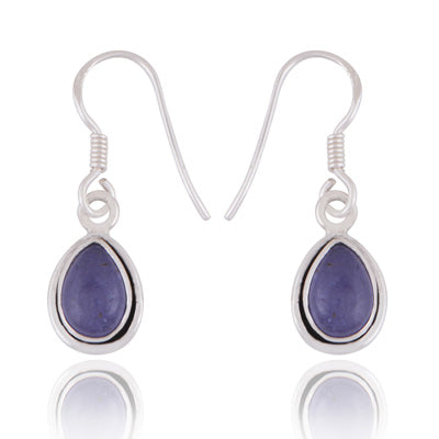Gorgeous Handcrafted Tanzanite Pear Shape 925 Sterling Solid Silver Dangle Earrings - R1500890-27