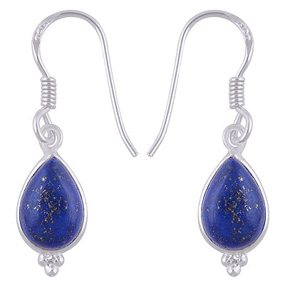 Gorgeous With Rawa Bezel Lapis Pear Shape 925 Sterling Solid Silver Dangle Earrings - R1500933-30