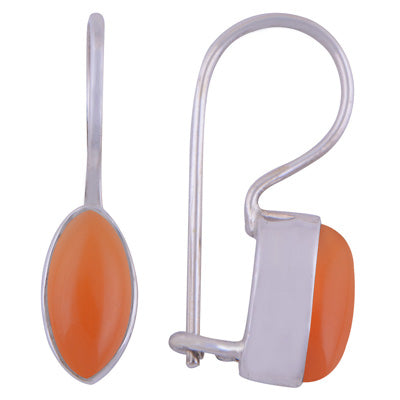 Gorgeous Plain Carnelian Marquise Shape 925 Sterling Solid Silver Earrings - R1501062-151