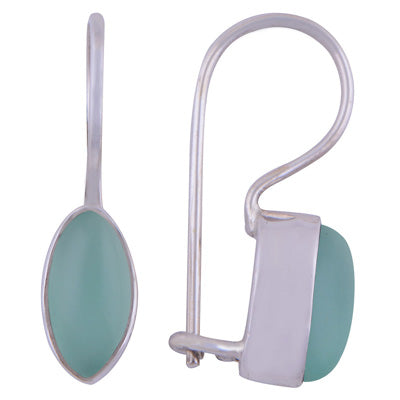 Gorgeous Plain Aqua Chalcedony Marquise Shape 925 Sterling Solid Silver Earrings - R1501062-161