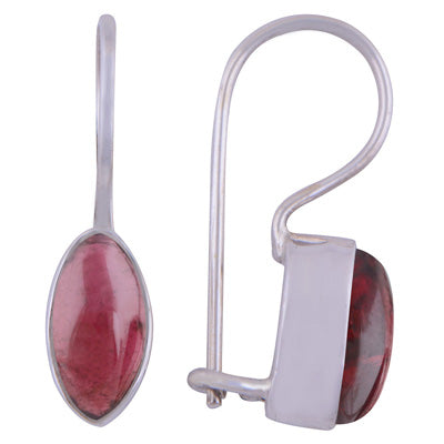 Gorgeous Plain Garnet Marquise Shape 925 Sterling Solid Silver Earrings - R1501062-7