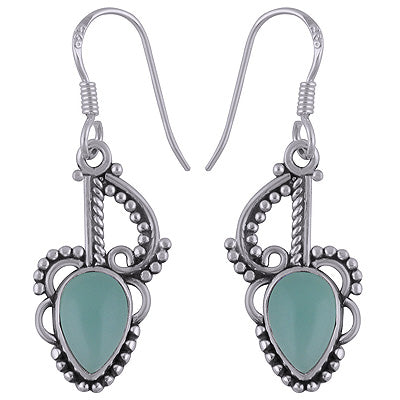 925 Sterling Silver Aqua Chalcedony Earrings - R1501064-87