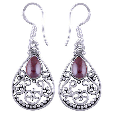 925 Sterling Silver Garnet Earrings - R1501112-5