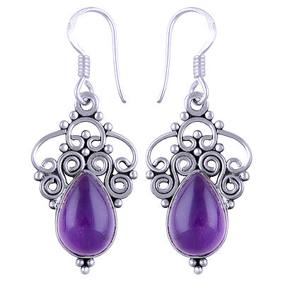 925 Sterling Silver Amethyst Earrings - R1501113-84