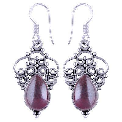 925 Sterling Silver Garnet Earrings - R1501113-85