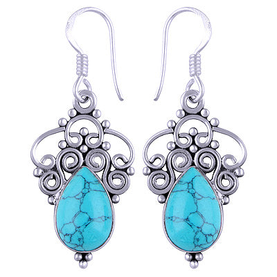 925 Sterling Silver Turquoise Earrings - R1501113-86
